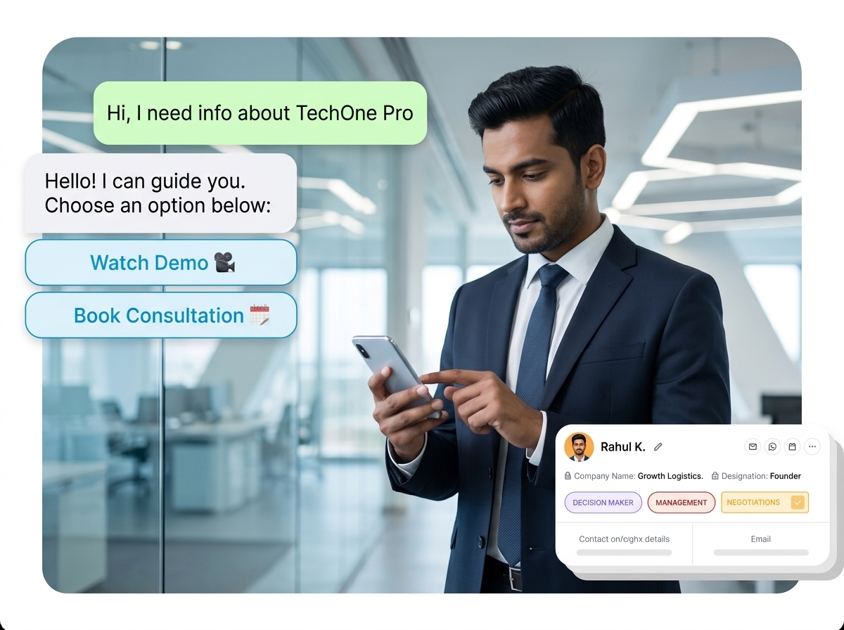 Customer service professional helping clients via WhatsApp